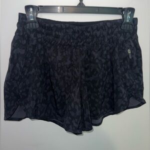 lululemon Black and Grey Patterned Athletic Shorts